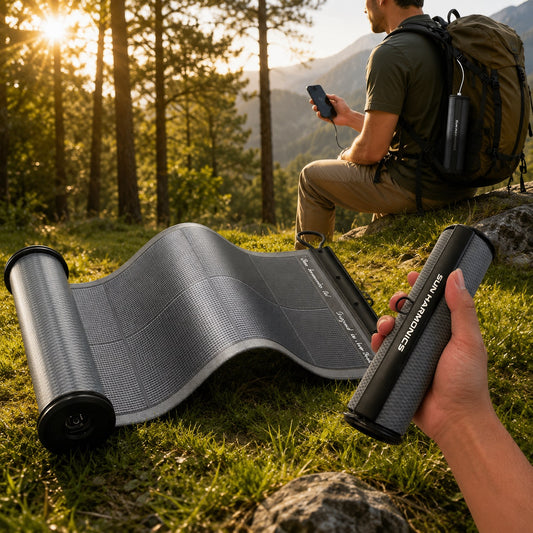 Portable Rollable Solar Panel Power Bank for Hiking, Camping and Extended Off-Grid Adventures