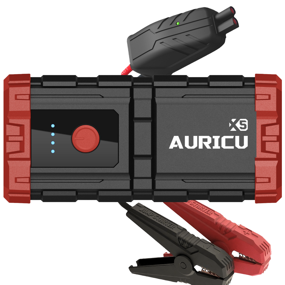 Auricu X5 1000A UltraSafe Car Battery Jump Starter, 12V Jump Starter Battery Pack, Battery Booster, Jump Box, Portable Charger and Jumper Cables for 4.0L Gasoline and 2.5L Diesel Engines