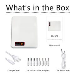 Mini UPS Battery Backup for Routers,Built-in 12000mAh Rechargeable Surge Protector with POE,Output USB 5V/2A DC 5V/9V/12V 2A for Modem,Security Camera, Smartphones