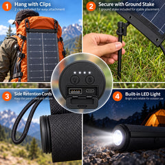 Portable Rollable Solar Panel Power Bank for Hiking, Camping and Extended Off-Grid Adventures