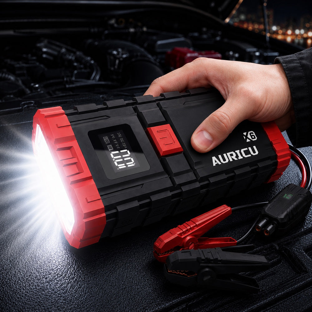 AURICU X6 1600A UltraSafe Car Battery Jump Starter, 12V Battery Booste