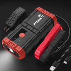 Auricu X5 1000A UltraSafe Car Battery Jump Starter, 12V Jump Starter Battery Pack, Battery Booster, Jump Box, Portable Charger and Jumper Cables for 4.0L Gasoline and 2.5L Diesel Engines
