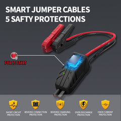 AURICU X7 1750A Jump Starter with 150 PSI Air Compressor Tire Inflator - 7.0L Gasoline and 4.5L Diesel Engines