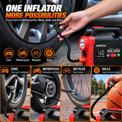 AURICU X8 2400A Jump Starter with 150 PSI Air Compressor Tire Inflator - 8.0L Gasoline and 6.0L Diesel Engines